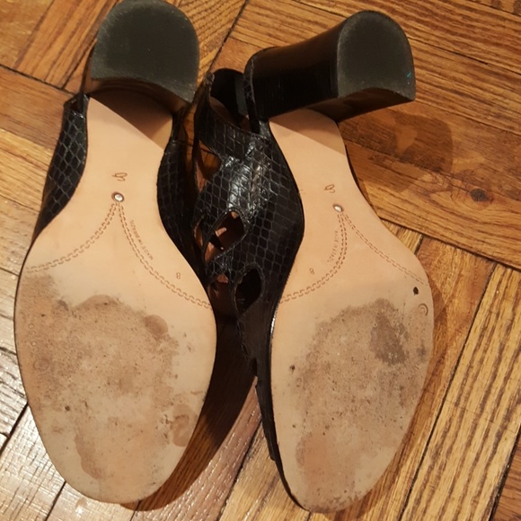 Corso Como black pressed leather sandals in Sz 8 - Picture 5 of 8